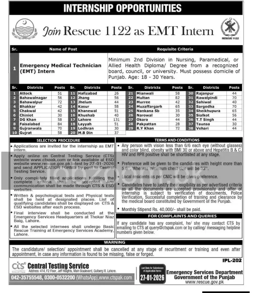 Rescue 1122 Internship 2026